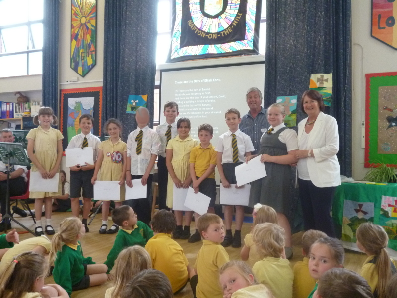 Award presentataion by Linda Scott OBE and Gordon Clarke, Trustees of the Napton Music Festival Trust.